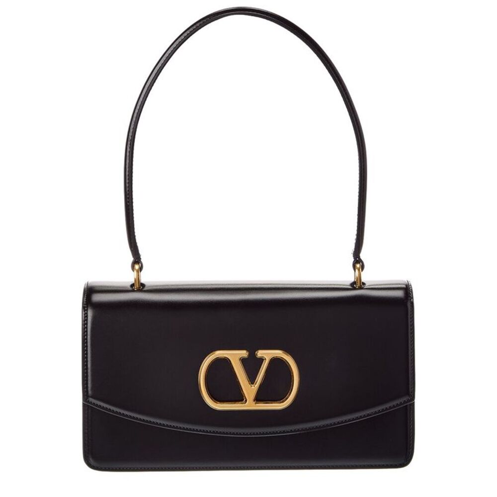 Valentino Leather Shoulder Bag, Black